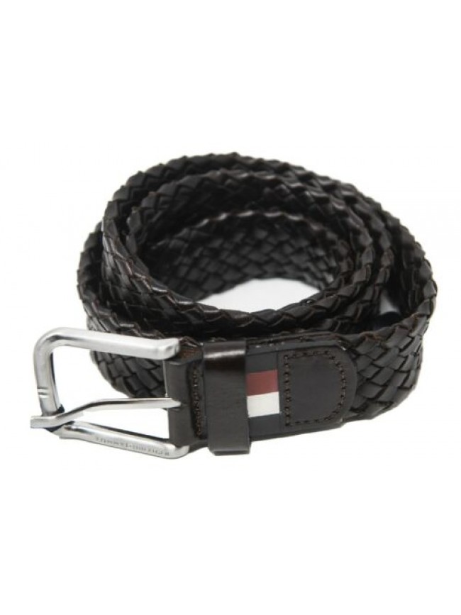 Cintura uomo pelle TOMMY HILFIGER articolo AM0AM006618 intrecciata  BELT 3,5 alt