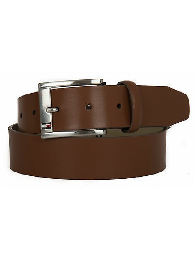 Cintura uomo pelle belt TOMMY HILFIGER a. AM0AM01666 taglia 85 c. 247 DARK TAN