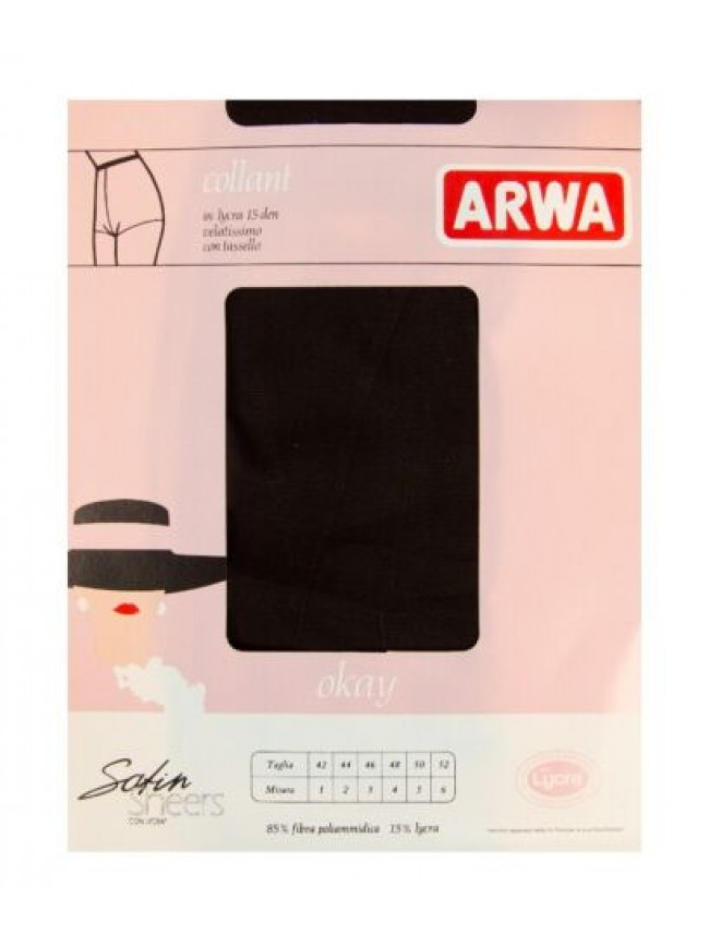 Collant calza donna 15 den velatissimo con tassello ARWA articolo OKAY 15 COLLAN