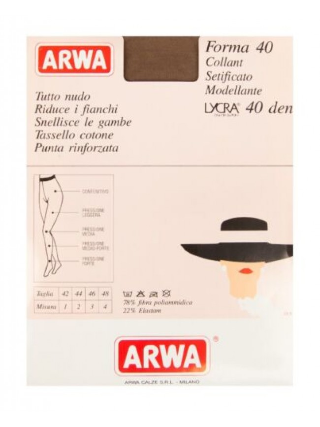 Collant calze donna 40 den setificato modellante tutto nudo tassello cotone punt