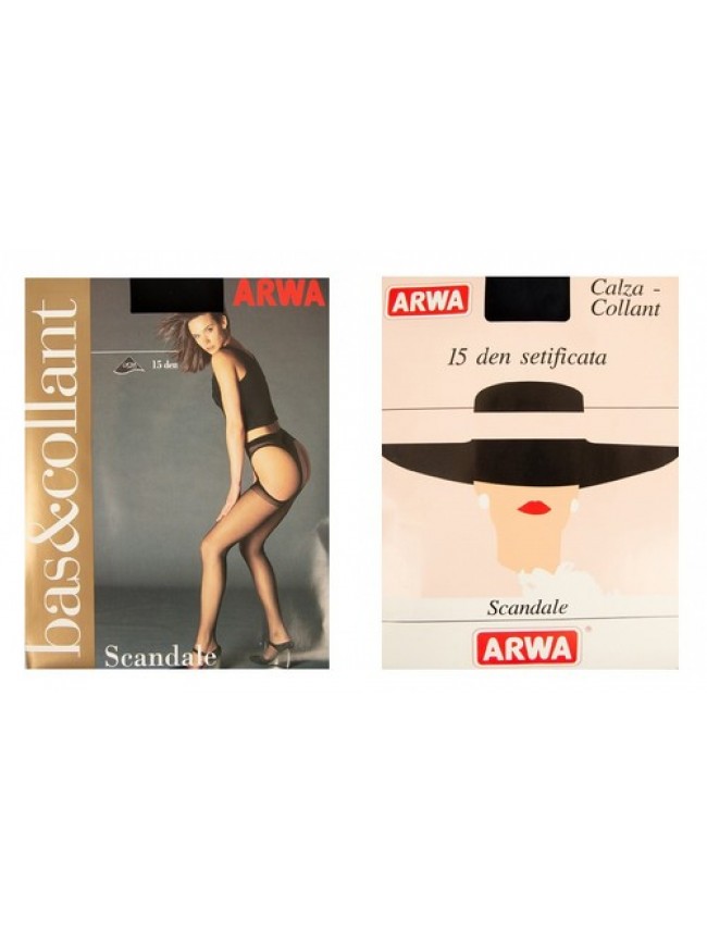 Collant con reggicalze incorporato donna 15 den calza velatissima ARWA articolo 