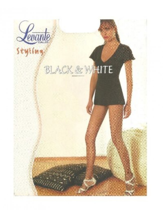 Collant donna LEVANTE a rete bicolore articolo BLACK & WHITE COLLANT