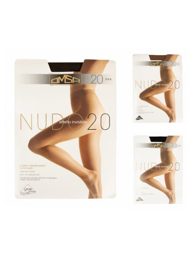 Collant donna OMSA  elasticizzato con corpino tutto nudo cuciture confort  tasse