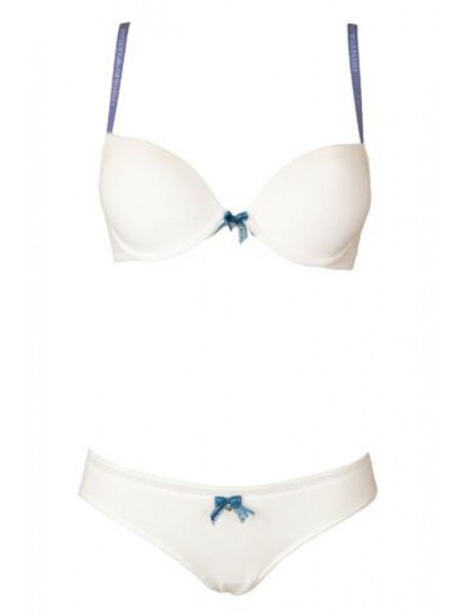 Completo intimo donna reggiseno imbottito con ferretto+slip EMPORIO ARMANI artic