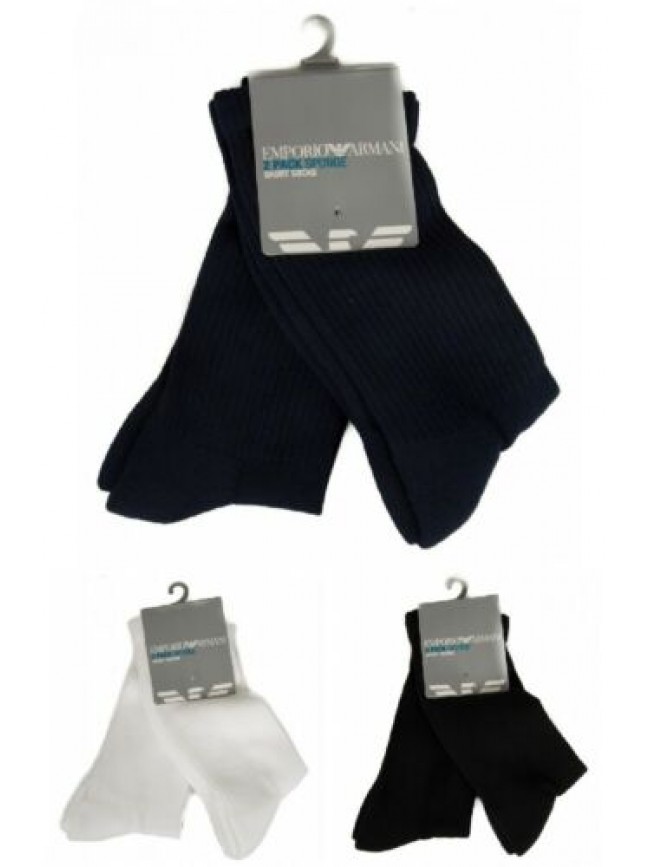 Confezione 2 paia calze corte uomo tennis spugna bipack EMPORIO ARMANI articolo 