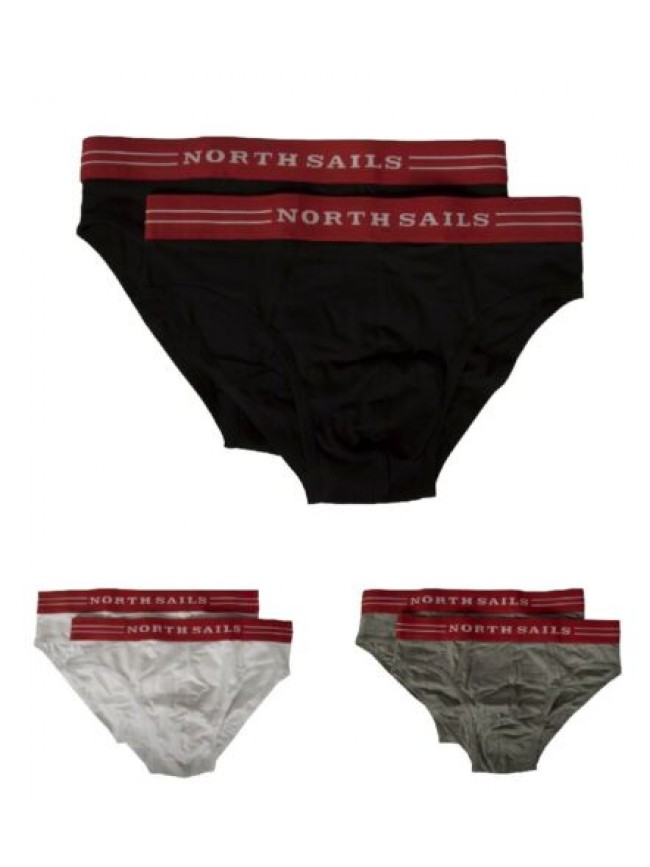 Confezione 2 slip bipack mutanda uomo elastico a vista underwear NORTH SAILS art
