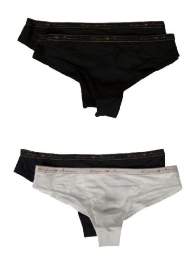 Confezione 2 slip mutanda donna brasiliana bipack elastico a vista EMPORIO ARMAN