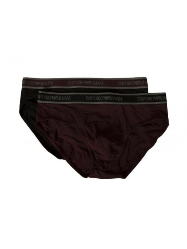 Confezione 2 slip mutanda uomo EMPORIO ARMANI bipack elastico a vista underwear 