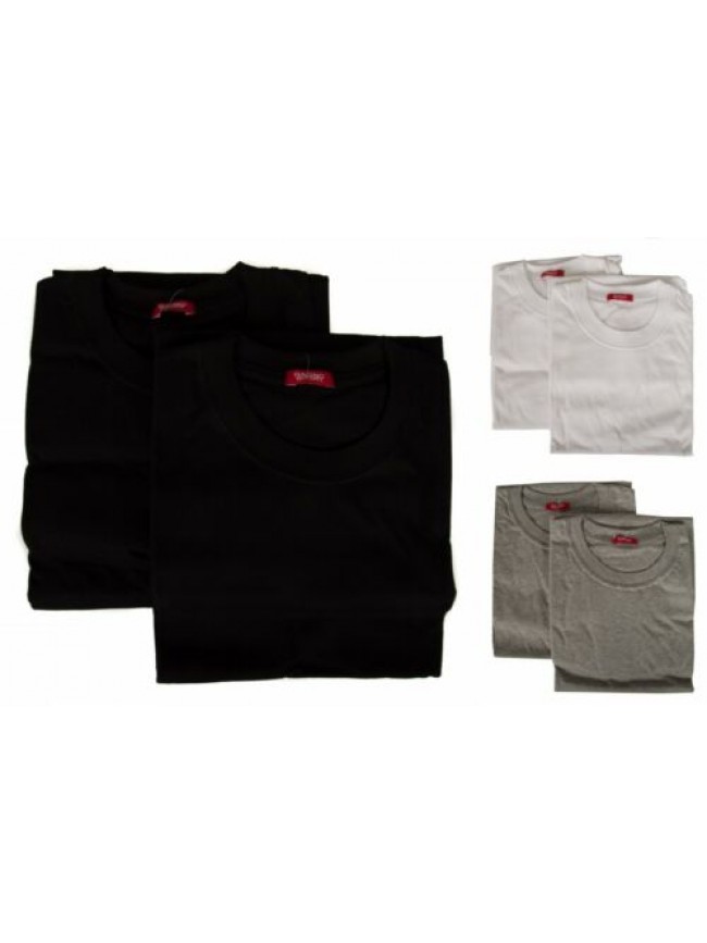 Confezione 2 t-shirt intime uomo camiciola cotone manica corta girocollo bipack 