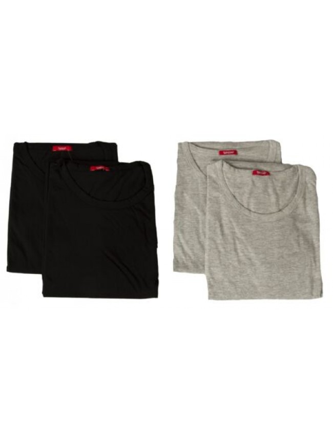 Confezione 2 t-shirt intime uomo camiciola cotone manica corta girocollo bipack 