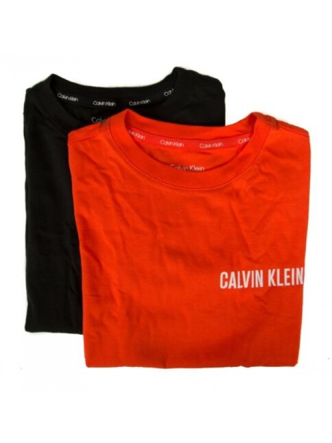 Confezione 2 t-shirt manica corta girocollo bimbo ragazzo bipack underwear CK CA