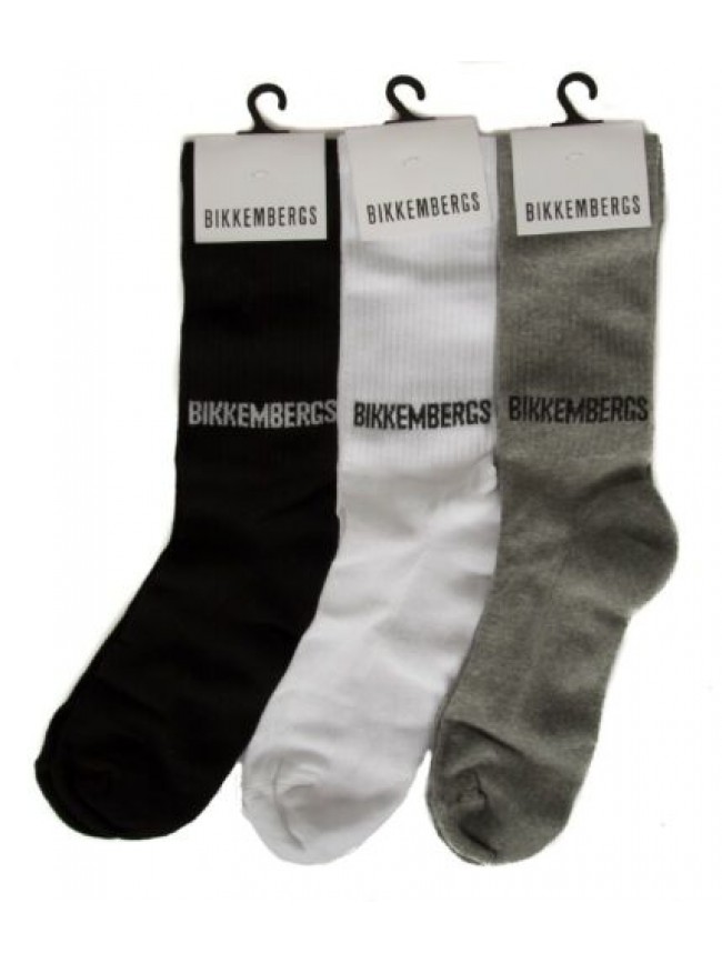 Confezione 3 paia calze corte uomo set regalo calzini tripack BIKKEMBERGS artico
