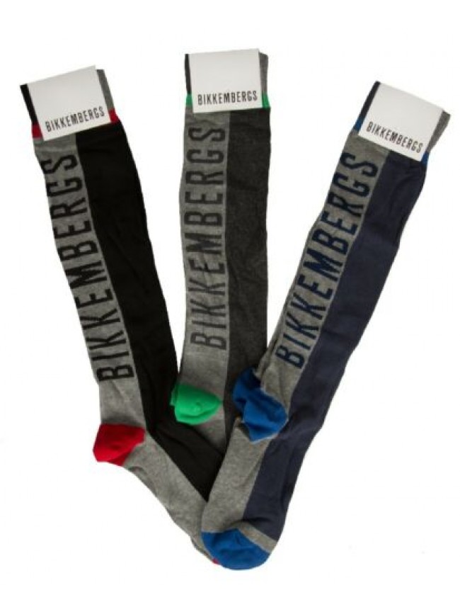 Confezione 3 paia calze lunghe uomo set calzini tripack BIKKEMBERGS articolo BCC