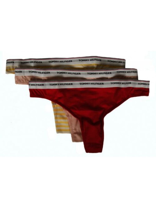 Confezione 3 slip perizoma donna mutande tripack underwear TOMMY HILFIGER artico