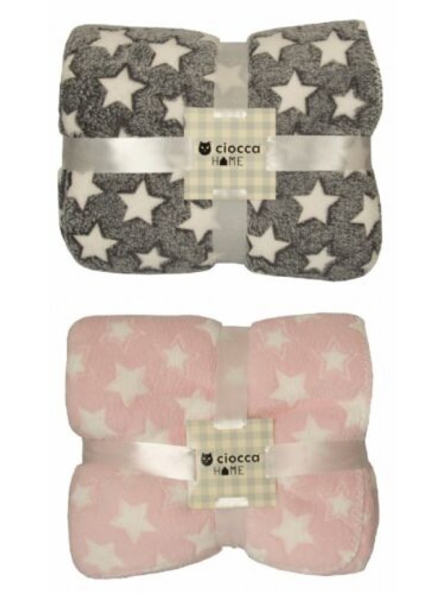 Coperta plaid CIOCCA all interno pelo calda e morbida invernale articolo HC005- 
