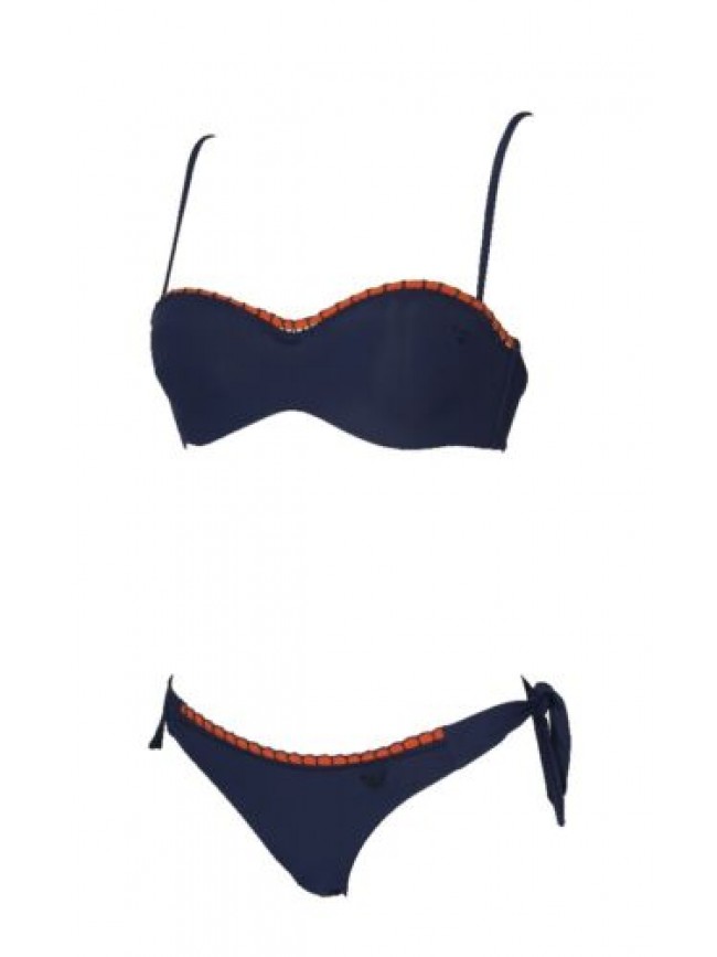 Costume bikini donna mare fascia imbottita lacci removibili e slip EMPORIO ARMAN