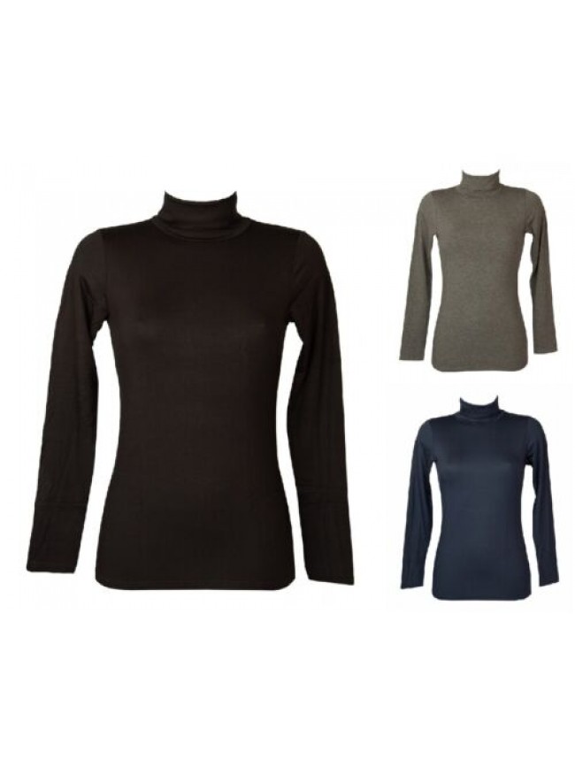 Dolcevita ciclista donna maglia manica lunga calda e morbida eco viscosa RAGNO a