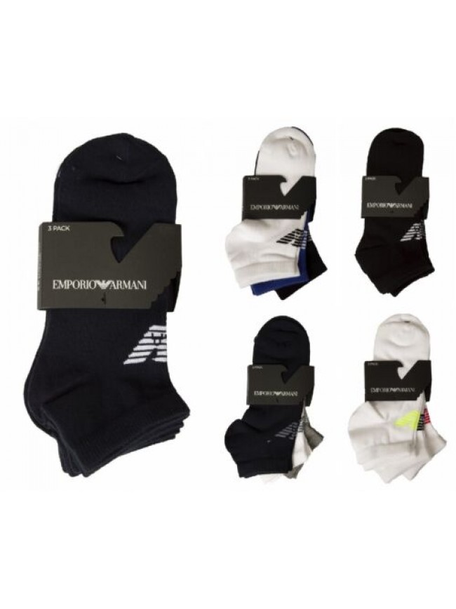 Fantasmini EMPORIO ARMANI 3 paia calze calzino pariscarpa inside uomo cotone art