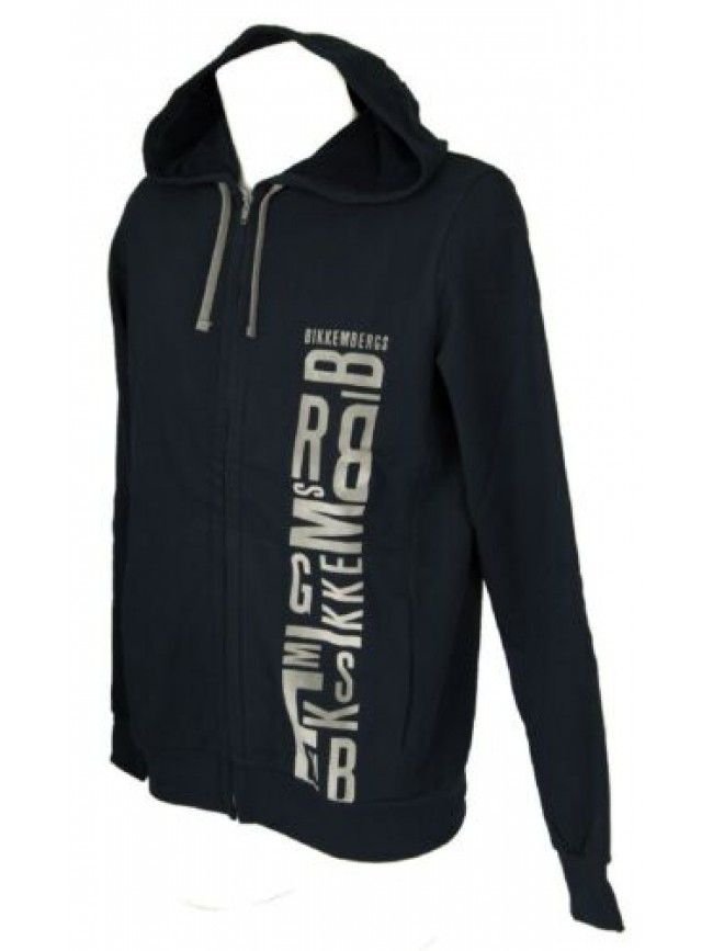 Felpa aperta con zip uomo maglia con cappuccio BIKKEMBERGS articolo VBKT04954 LE