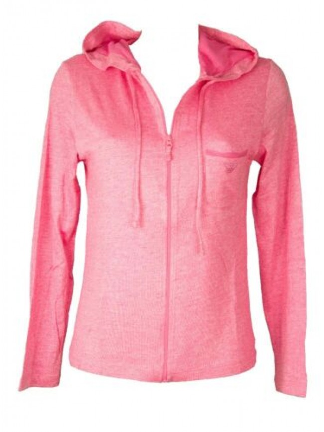 Felpa donna EMPORIO ARMANI  maglia aperta con zip manica lunga cappuccio estiva 