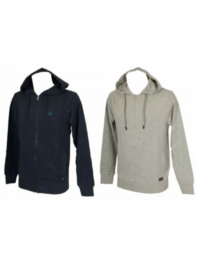 Felpa maglia manica lunga con cappuccio uomo full zip con tasche cotone DATCH ar
