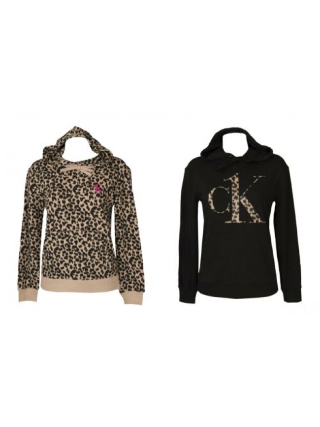 Felpa manica lunga con cappuccio e tasca davanti donna in cotone estiva maglia C