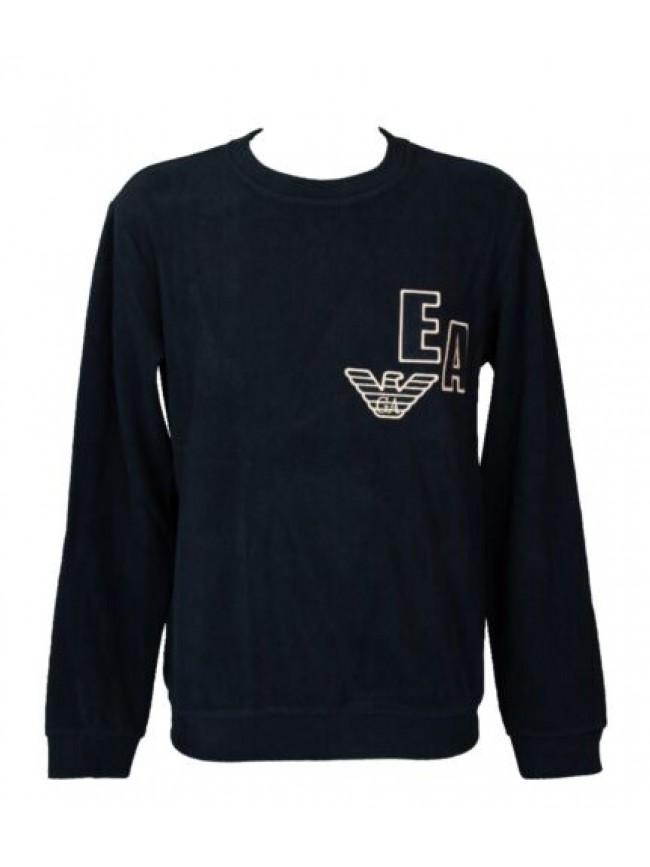Felpa uomo EMPORIO ARMANI maglia girocollo invernale a costina con logo articolo
