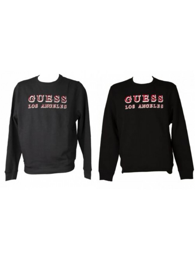 Felpa uomo GUESS maglia manica lunga girocollo invernale con logo ricamato artic