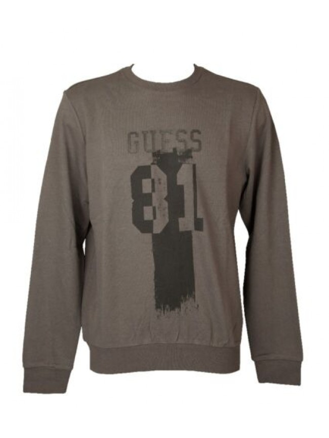 Felpa uomo GUESS maglia manica lunga puro cotone con logo stampato articolo X3BQ