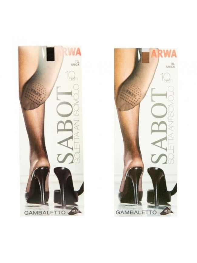 Gambaletto donna 1 paio gambaletti velati 10 den soletta antiscivolo punta nuda 