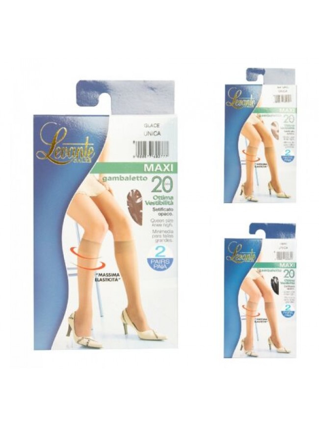 Gambaletto donna 2 paia 20 den 22 dtex setificato opaco comfort taglie conformat