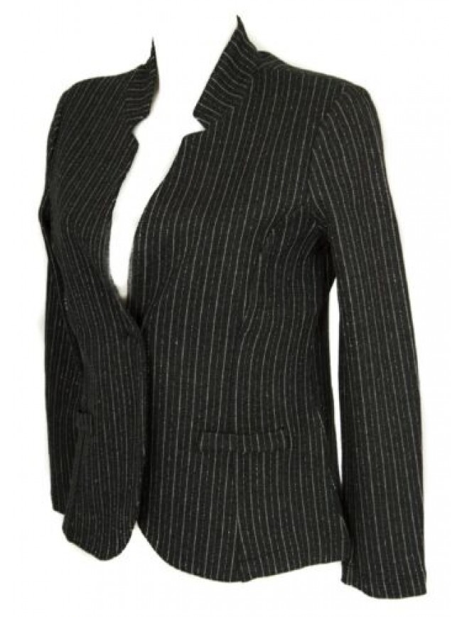 Giacca manica lunga con 1 bottone donna in jaquard effetto gessato lurex RAGNO a