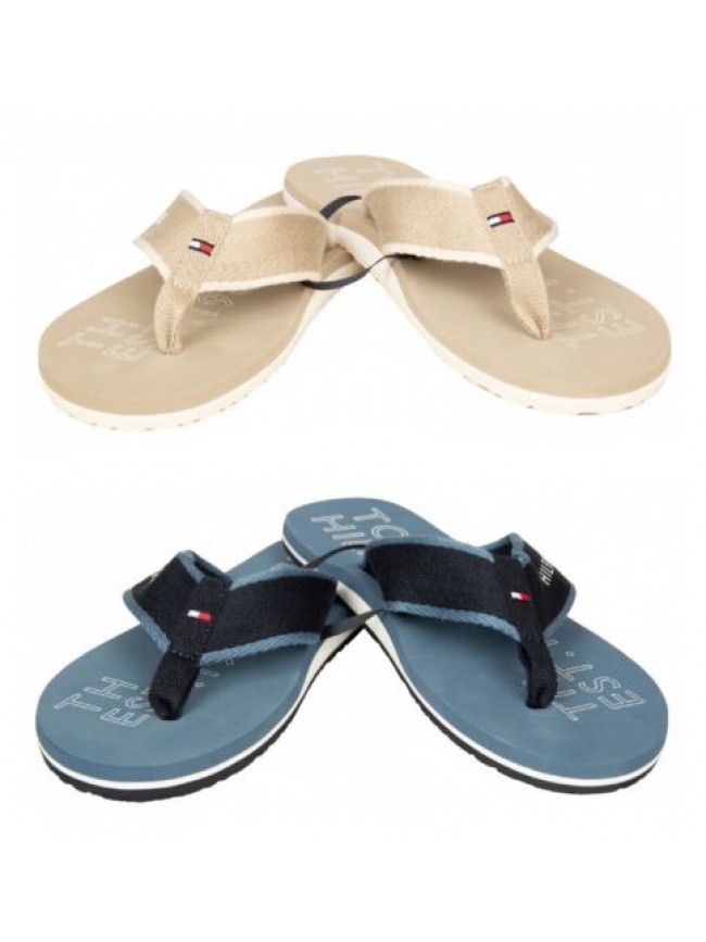 Infradito uomo TOMMY HILFIGER ciabatta mare piscina con laccio in tessuto beachw