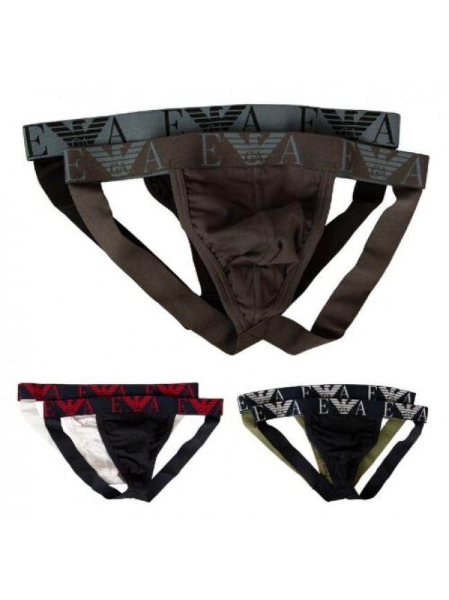 Jockstrap EMPORIO ARMANI sospensorio confezione 2 capi slip uomo elastico a vist