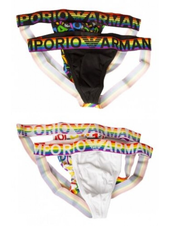 Jockstrap EMPORIO ARMANI sospensorio confezione 2 pezzi slip uomo elastico a vis