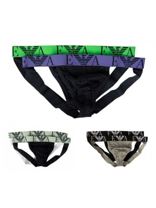 Jockstrap EMPORIO ARMANI sospensorio confezione 2 pezzi slip uomo elastico a vis