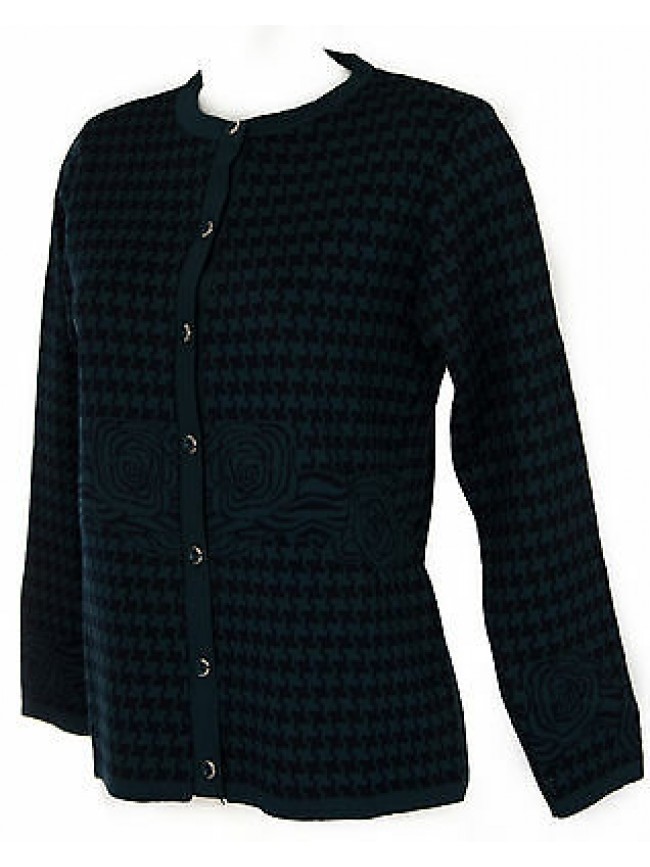 Maglia aperta bottoni giacca donna sweater LINEAELLE art. 573 taglia M col. BLU