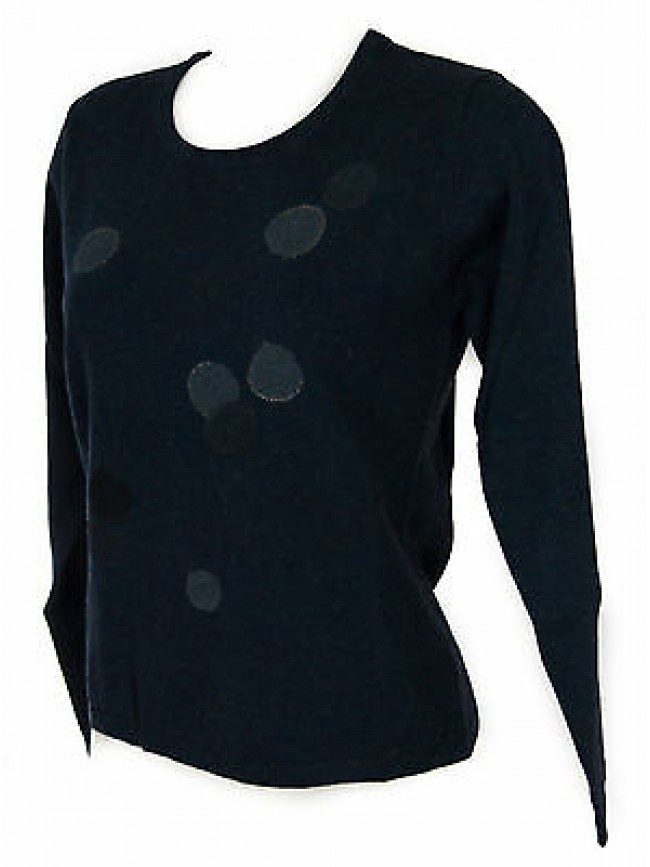 Maglia girocollo bolle donna sweater RISMEL art. G37-32 taglia M col. BLUETTE