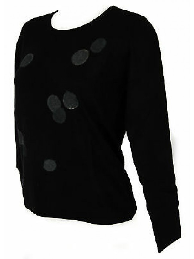 Maglia girocollo bolle donna sweater RISMEL art. G37-32 taglia M col. NERO