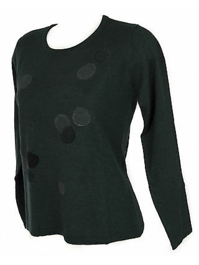 Maglia girocollo bolle donna sweater RISMEL art. G37-32 taglia M col. VERDE BOT