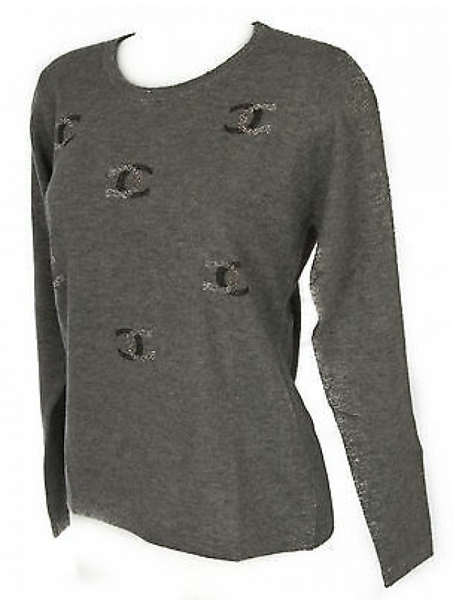 Maglia girocollo donna sweater RISMEL art. G37-61 taglia L colore GRIGIO