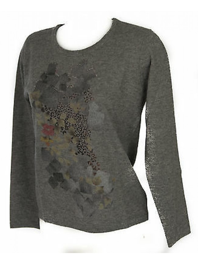 Maglia girocollo donna sweater RISMEL art. G37-62 taglia L colore GRIGIO GREY