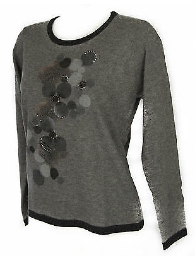 Maglia girocollo donna sweater RISMEL art. G37B-6 taglia M colore GRIGIO GREY