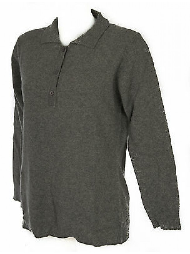Maglia polo bottoni lana donna RAGNO a. A11008 taglia 50/L col. 587M LAVAGNA