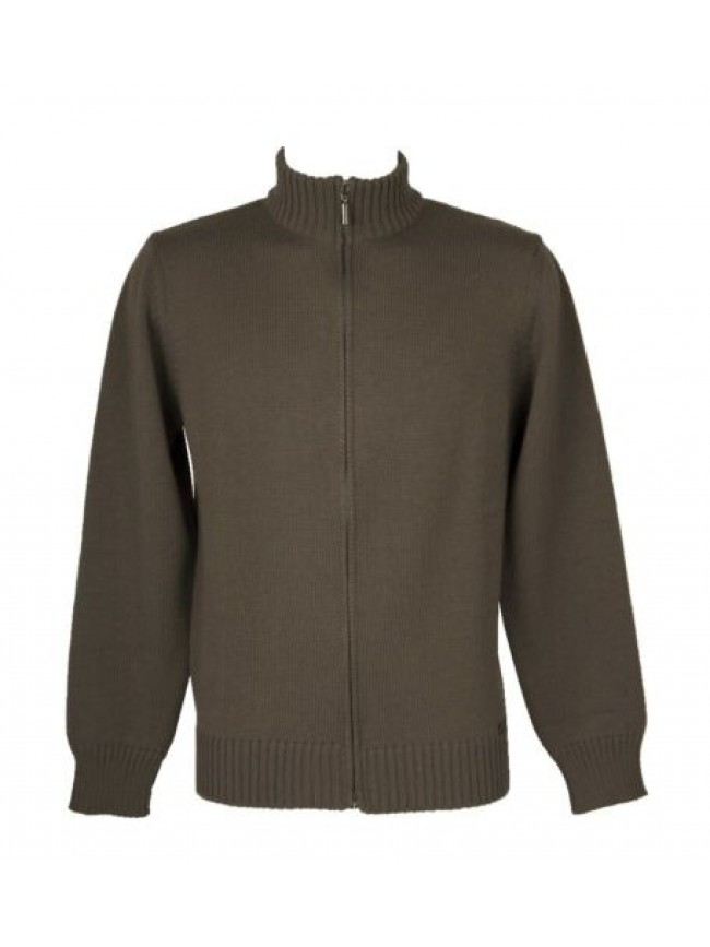 Maglia pullover uomo manica lunga collo alto aperta full zip misto lana RAGNO SP
