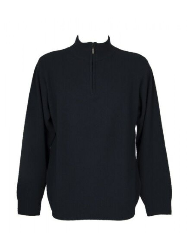 Maglia pullover uomo manica lunga collo alto mezza zip lana e cashmere RAGNO SPO