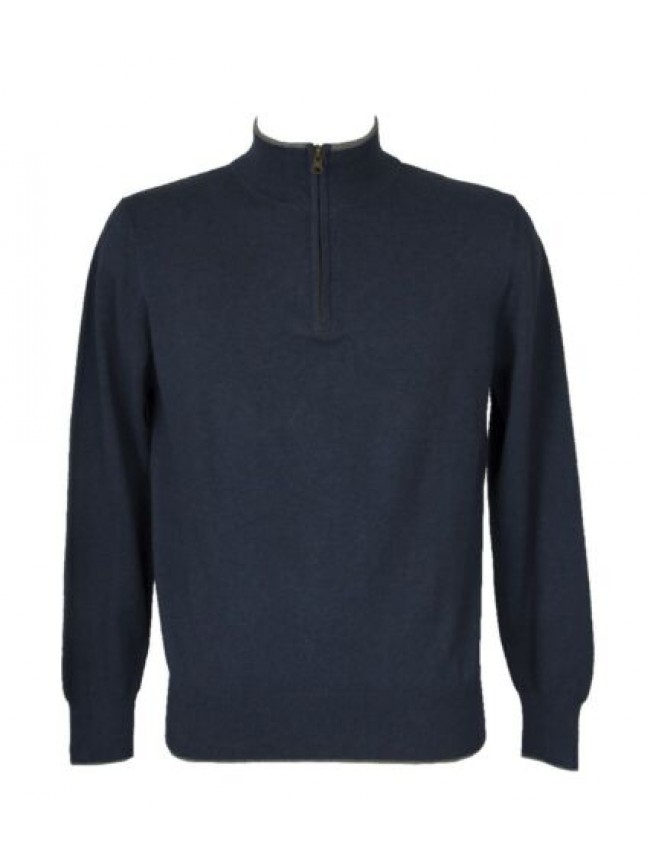 Maglia pullover uomo manica lunga lupetto mezza zip cotone e cashmere RAGNO SPOR