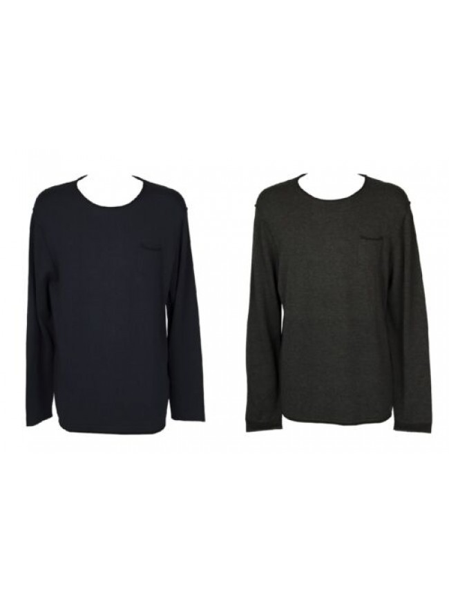 Maglia uomo manica lunga girocollo con taschino viscosa e cotone GUESS articolo 