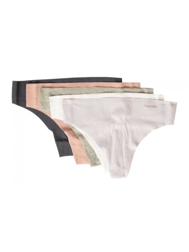 Perizoma donna CK CALVIN KLEIN confezione 5 capi thong  elasticizzato articolo Q