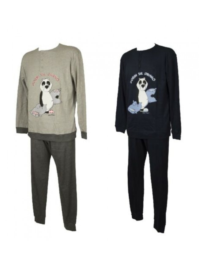 Pigiama bambino ragazzo CRAZY FARM cotone interlock invernale manica lunga collo